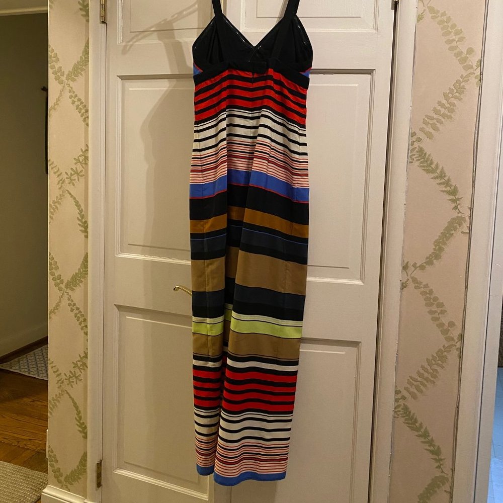 Striped maxi cocktail dress